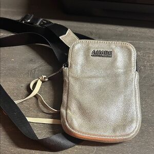 Aimee Kestenberg Leather Metallic Silver Crossbody Bag
